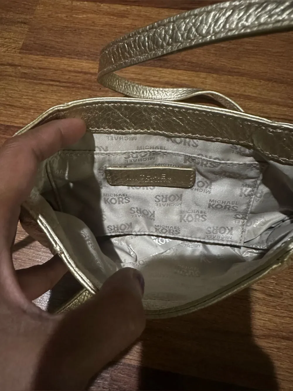 Michael Kors Metallic Rose Gold Crossbody Bag